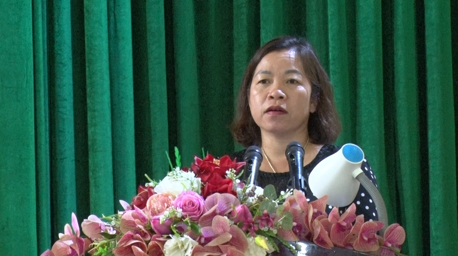 Đ/c Phạm Thị Hoa, PCT,UBND huyện phát biểu chỉ đạo Hội nghị
